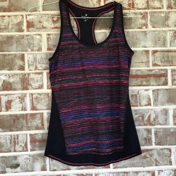 Athleta Multi-Striped Racerback Exercise Yoga Tank - Picture 1 of 6